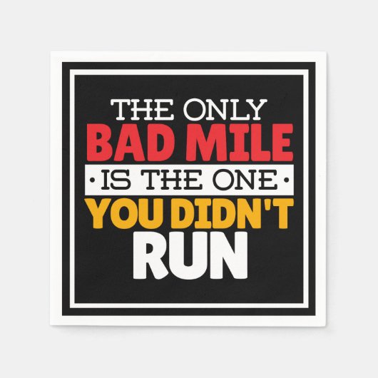 Teilnehmer - Funny Bad Mile Running Zitat Serviette (Vorderseite)