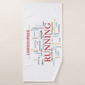 Teilnehmer mit Personalisierten Worten Badehandtuch (Badehandtuch)