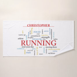 Teilnehmer mit Personalisierten Worten Badehandtuch