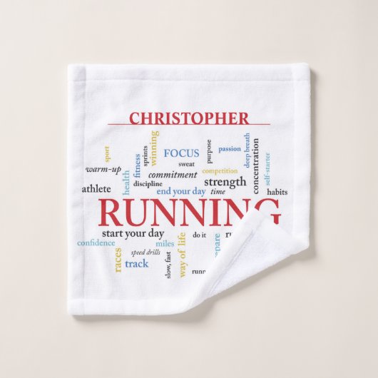 Teilnehmer mit Personalisierten Worten Waschlappen (Waschlappen)