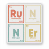 Teilnehmer Periodic Table Marathon Runners Science Aufkleber (Vorderseite)