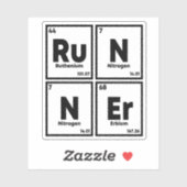Teilnehmer Periodic Table Marathon Runners Science Aufkleber (Blatt)