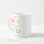 Teilnehmer Periodic Table Marathon Runners Science Kaffeetasse (Vorderseite Links)