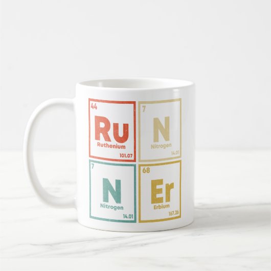 Teilnehmer Periodic Table Marathon Runners Science Kaffeetasse (Links)