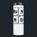 Teilnehmer Periodic Table Marathon Runners Science Thermosbecher<br><div class="desc">Ein humorvolles Design eines Periodischen Tisches,  der "Runner" für Individuen sagt,  die Leidenschaft für Laufen und Chemie haben. Ob sie Joggen in der Natur genießen oder in Marathons oder Triathlons konkurrieren,  dieses Design ist für diejenigen,  die beide verfolgen Liebe.</div>