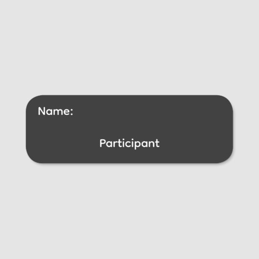 Teilnehmername Pinback Namensschild (Vorderseite)