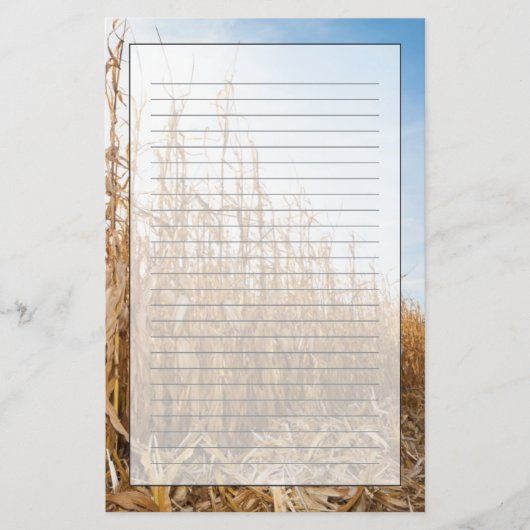 Teils geerntetes Mais-Feld Briefpapier (Vorderseite)
