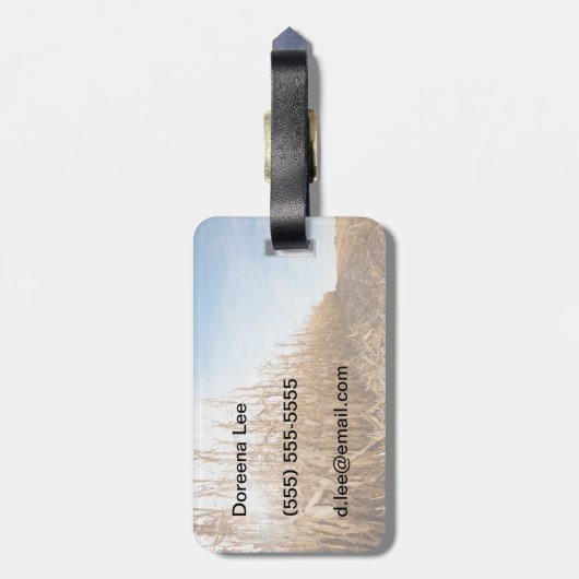 Teils geerntetes Mais-Feld Gepäckanhänger (Rückseite vertikal)