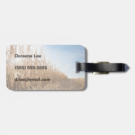 Teils geerntetes Mais-Feld Gepäckanhänger (Rückseite horizontal)