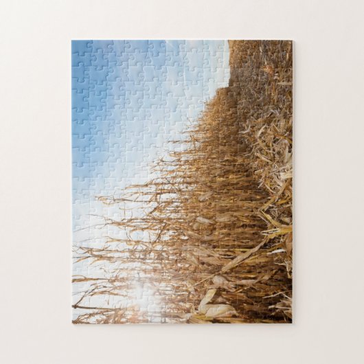 Teils geerntetes Mais-Feld Puzzle (Vertikal)