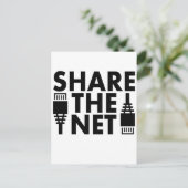 Teilt das Netz Postkarte (Stehend Vorderseite)