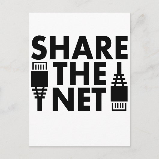 Teilt das Netz Postkarte (Vorderseite)