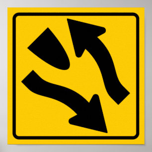 Teilte Autobahn beginnt Autobahnsignatur Poster