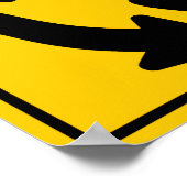 Teilte Autobahn endet Autobahnsignatur Poster (Ecke)