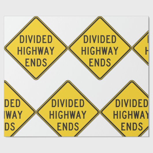 Teilte Autobahn endet Zeichen Geschenkpapier (Flach)