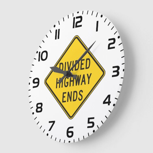 Teilte Autobahn endet Zeichen Große Wanduhr (Winkel)