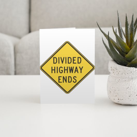 Teilte Autobahn endet Zeichen Karte