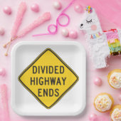 Teilte Autobahn endet Zeichen Pappteller (Party)