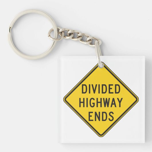 Teilte Autobahn endet Zeichen Schlüsselanhänger (Vorderseite)