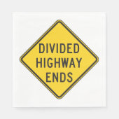 Teilte Autobahn endet Zeichen Serviette (Vorderseite)