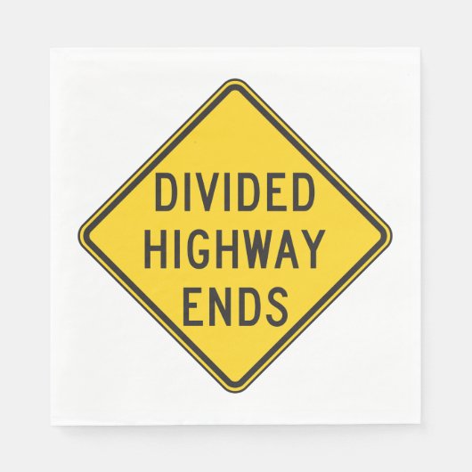 Teilte Autobahn endet Zeichen Serviette (Vorderseite)