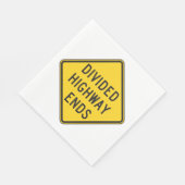 Teilte Autobahn endet Zeichen Serviette (Ecke)