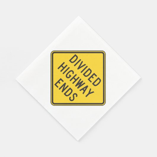 Teilte Autobahn endet Zeichen Serviette (Ecke)