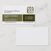 Teilte Band - Dunkles Olive - Logo Visitenkarte (Vorne/Hinten)