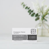 Teilte Band - Graufarben - Logo Visitenkarte (Stehend Vorderseite)