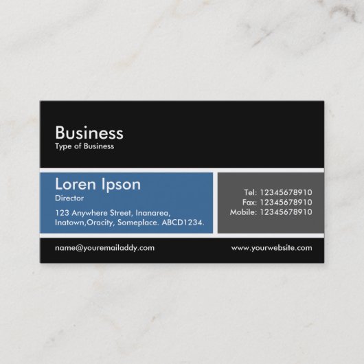 Teilte Band v2 Blau und Grau Visitenkarte (Vorderseite)