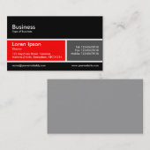 Teilte Band v2 Rot und Dunkelgrau Visitenkarte (Vorne/Hinten)