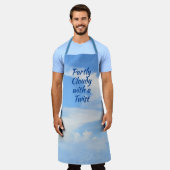 Teilweise bewölkt mit einer Drehung Sky Blue indiv Schürze (Getragen)