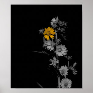 Teilweise Colorized Schwarzweiss-Blumen-Plakat Poster