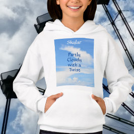 Teilweise wolkige Drehung Blau und Weiß Personalis Hoodie