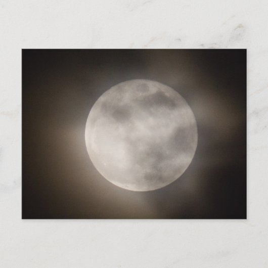 Teilweise wolkiger Vollmond, Ohio Postkarte (Vorderseite)