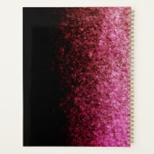 Teilweiser rosa Glittergradient und schwarzes Chic Planer (Rückseite)