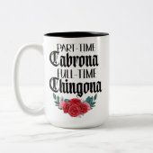 Teilzeit Cabrona Vollzeit Chingona Tasse (Links)
