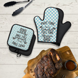 Teilzeit Raucher Vollzeit Phantastischer Vater Ofenhandschuh & Topflappen-Set