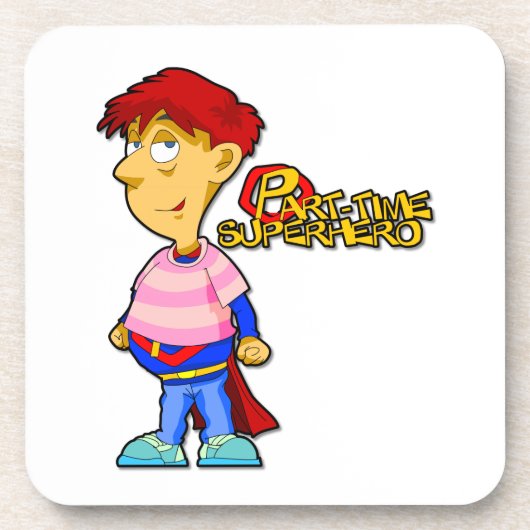 Teilzeitsuperhero-Untersetzer Getränkeuntersetzer (Vorderseite)