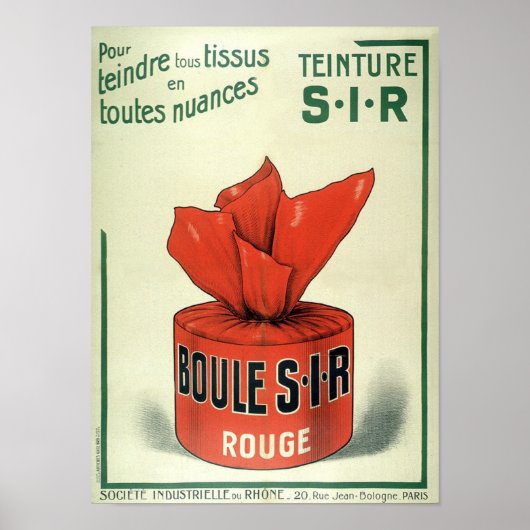 Teinture Rouge Vintage französische Werbung Poster (Vorne)