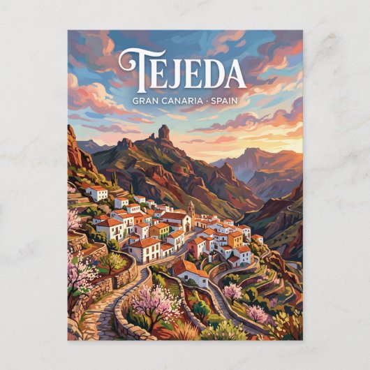 Tejeda Dorf Spanien Postkarte (Vorderseite)