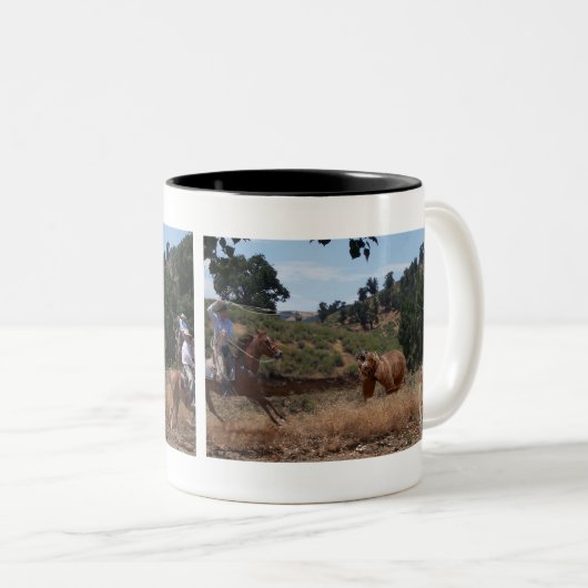 Tejon Vaquero-Graubär Roping Zweifarbige Tasse (VorderseiteRechts)