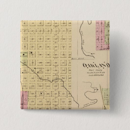 Tekamah, Oakland und Lyon, Nebraska Button (Vorderseite)