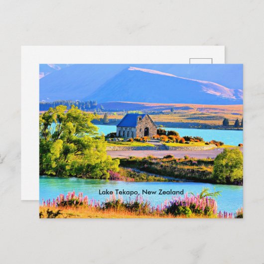 Tekapo-See, Neuseeland Feiertagspostkarte (Vorne/Hinten)
