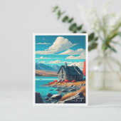 Tekapo-See Neuseeland Jahrgangsreise Postkarte (Stehend Vorderseite)