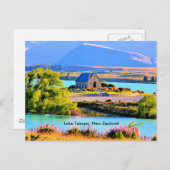 Tekapo-See, Neuseeland Postkarte (Vorne/Hinten)