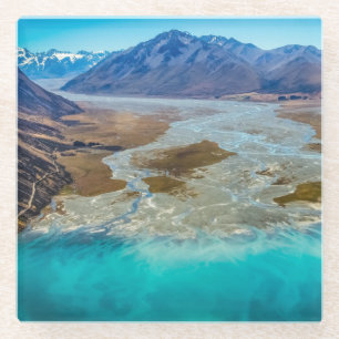 Tekapo-See und Südalpen, Neuseeland Glasuntersetzer