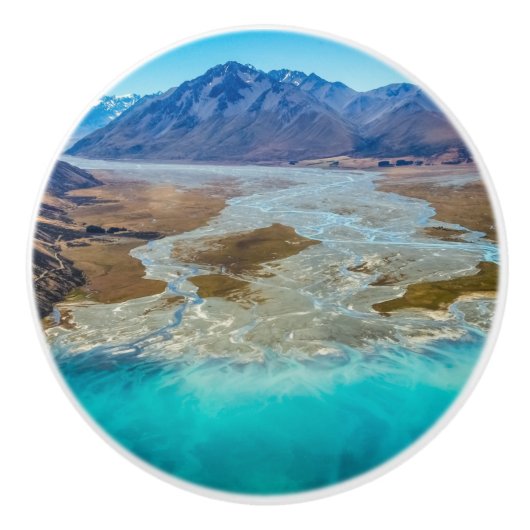 Tekapo-See und Südalpen, Neuseeland Keramikknauf (Vorderseite)