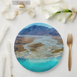 Tekapo-See und Südalpen, Neuseeland Pappteller