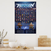 Tekken Chibi Charaktere Vertikales Wandposter Poster (Küche)